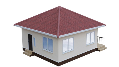 Modern SubUrban House Low-poly 3D model