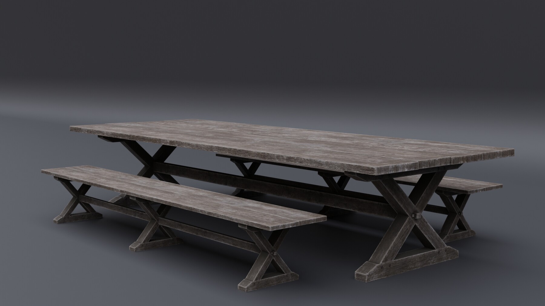 ArtStation - Medieval Table with Bench 2 | Game Assets