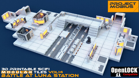 3D Printable SciFi OpenLOCK Compatible Tiles for Gaming Vol4