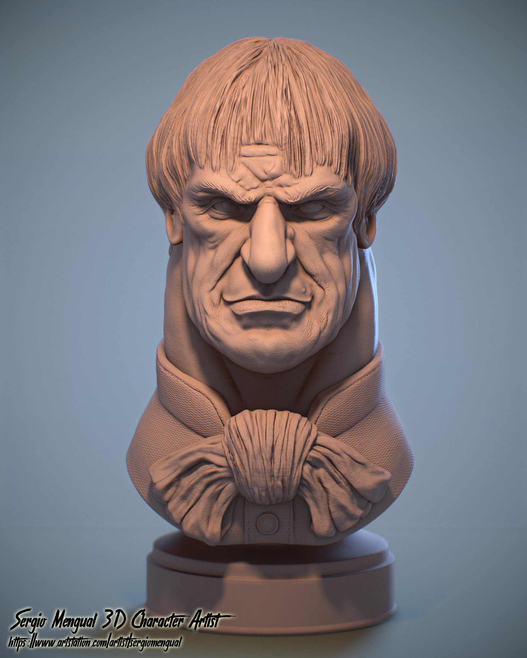 ArtStation Haunted Mansion Male Bust 3D printable model Resources