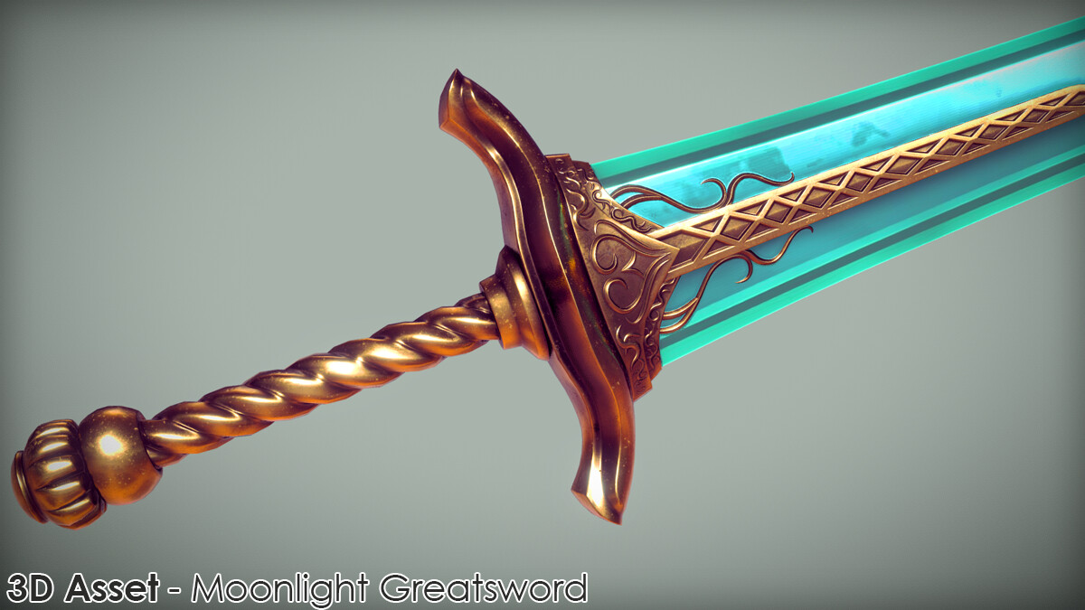 ArtStation - 3D Asset - Moonlight Greatsword | Game Assets