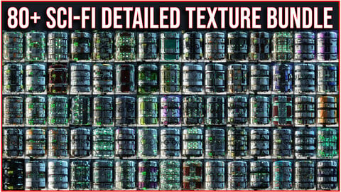 80+ Sci Fi Detailed Hard Surface Texture Material Bundle Pack