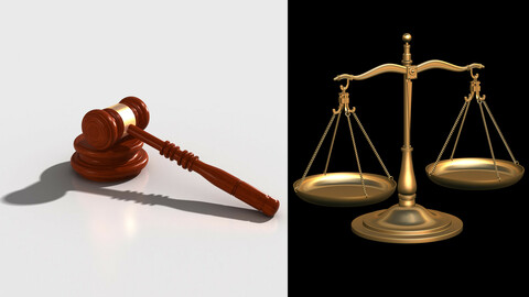 Justice Scales and Gavel