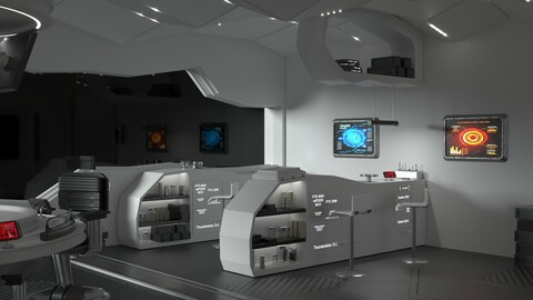 Sci Fi Interior Station - scifi station 3D model