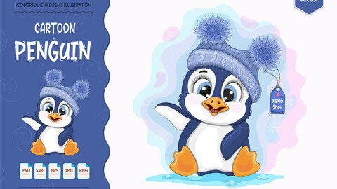 Cute cartoon penguin.