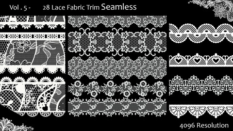 Vol. 5   -  28 Lace Fabric Trim Seamless - Alphas