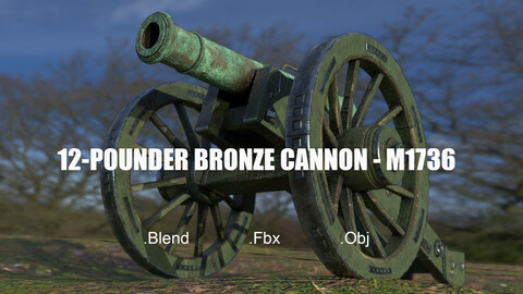 12 Pounder Bronze Cannon - M1736