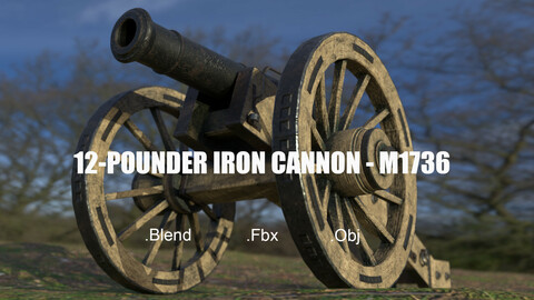 12 Pounder Iron Cannon - M1736