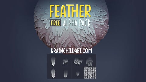 (FREE) Stylised FEATHER Alpha Pack | Alpha Textures for Zbrush, Blender & Substance | 3d Resource (+Video How to Instal)