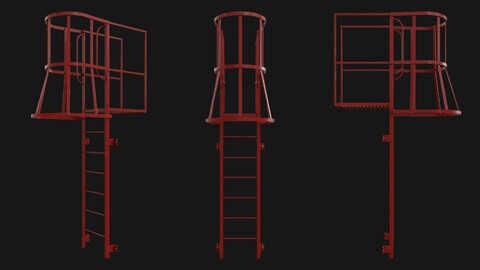 Fire escape stair Red