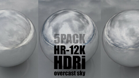 SKYDOME HDR 360° PANORAMA - overcast skies 5PACK