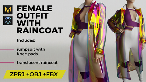 Female outfit with raincoat