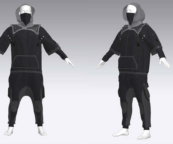 ArtStation - Techwear male outfit. MD/Clo3d project + OBJ + .BLEND file ...