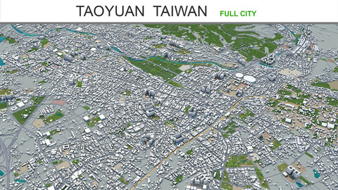 Taoyuan city Taiwan 3d model 120km