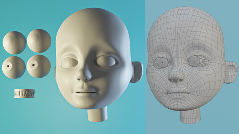 ArtStation - Stylized Cartoon Character Face Head Base Mesh | Game Assets