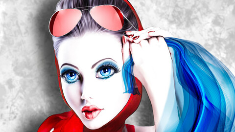 Glamorous girl in pin-up style.