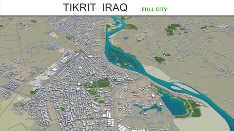 Tikrit city Iraq 3d model 30km