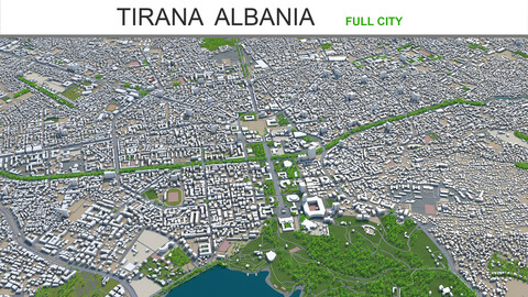 Tirana city Albania 3d model 20km
