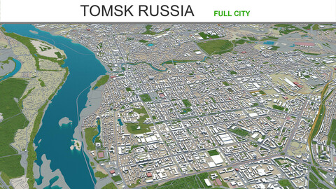 Tomsk city Russia 3d model 60km