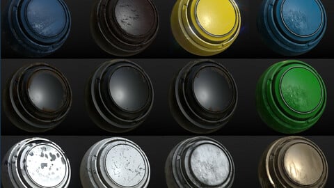 Industrial Smart Material Set 001 -- AK / 12 Substance Painter Smart Material