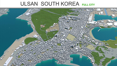 Ulsan city South Korea 3d model 100km