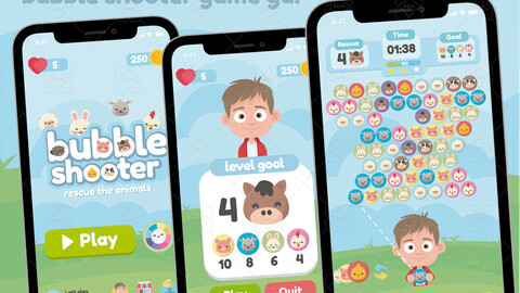 Animals Bubble Shooter Game Gui
