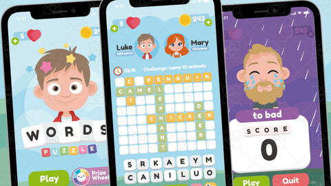 Words Puzzle Game Gui Assets
