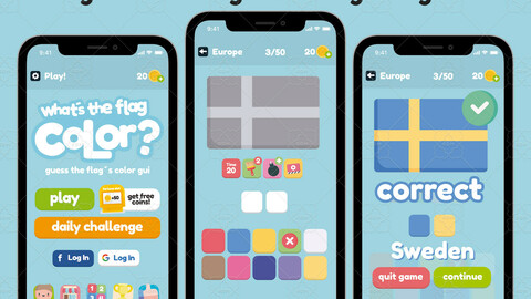 Guess the Flag Color Game Gui Assets