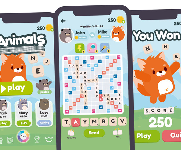 ArtStation - Animals Scrabble Game Gui Assets | Game Assets