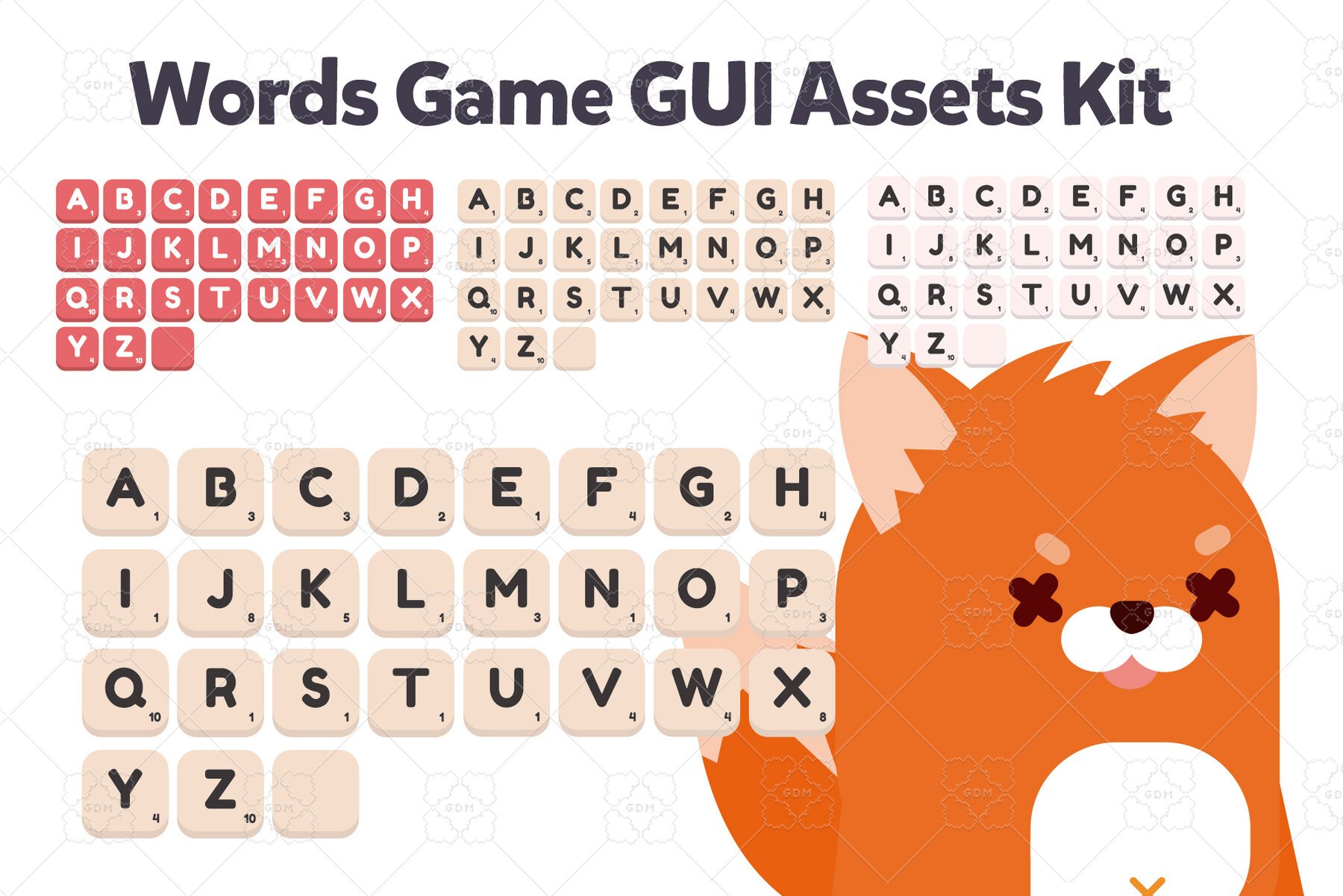 Artstation Animals Scrabble Game Gui Assets Game Assets