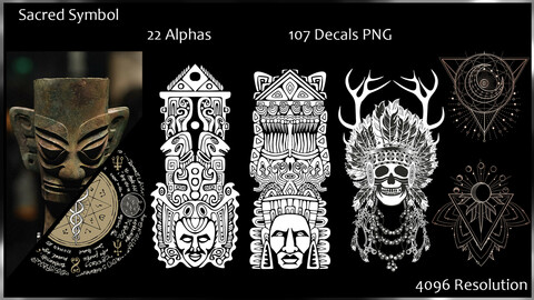 Ancient Sacred Symbol - 22 Alpha - 107 Decal PNG