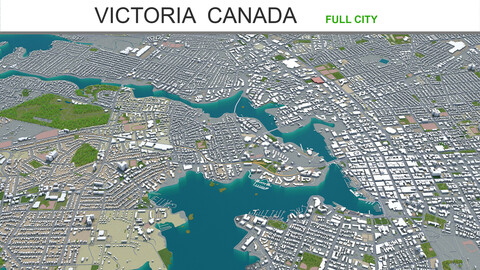Victoria city Canada 3d model 30km