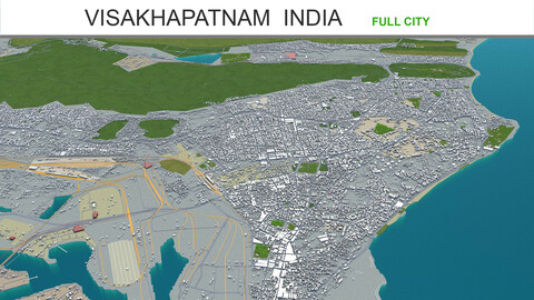Visakhapatnam city India 3d model 80km