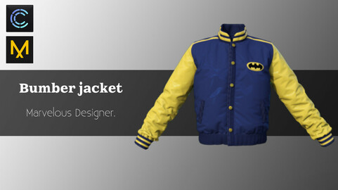 Bomber jacket- ZPRJ+OBJ-Marvelous Designer & CLO3d