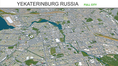 Yekaterinburg city Russia 3d model 70km