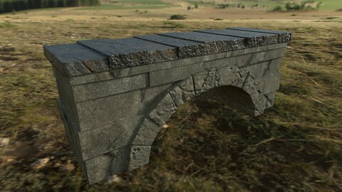 Mediaval recovery bench lowpoly for games VR / AR / low-poly 3d model