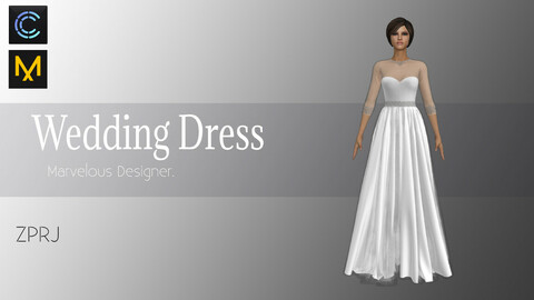 wedding dress- Marvelous designer & CLO3D projects