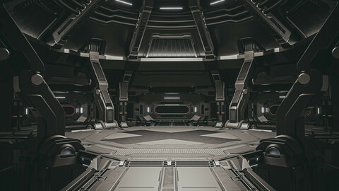 Sci-fi scene black abyss