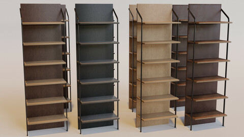 Bookshelf Low-poly 3D model