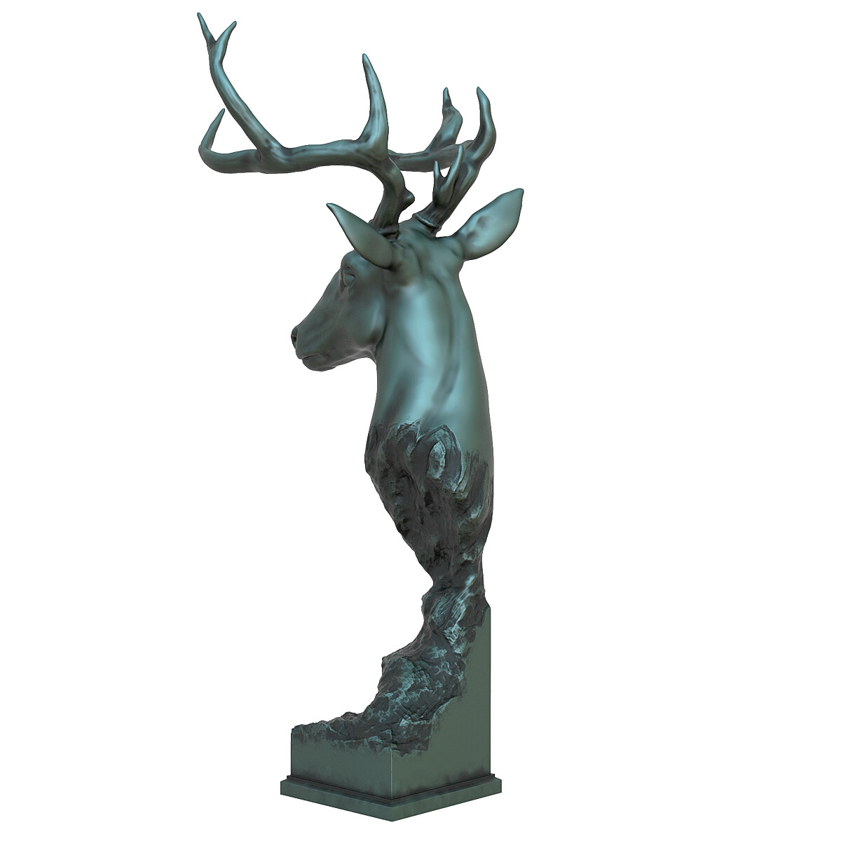 ArtStation Deer Head Statue Resources