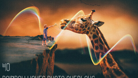 40 Rainbow Waves Photo Overlays