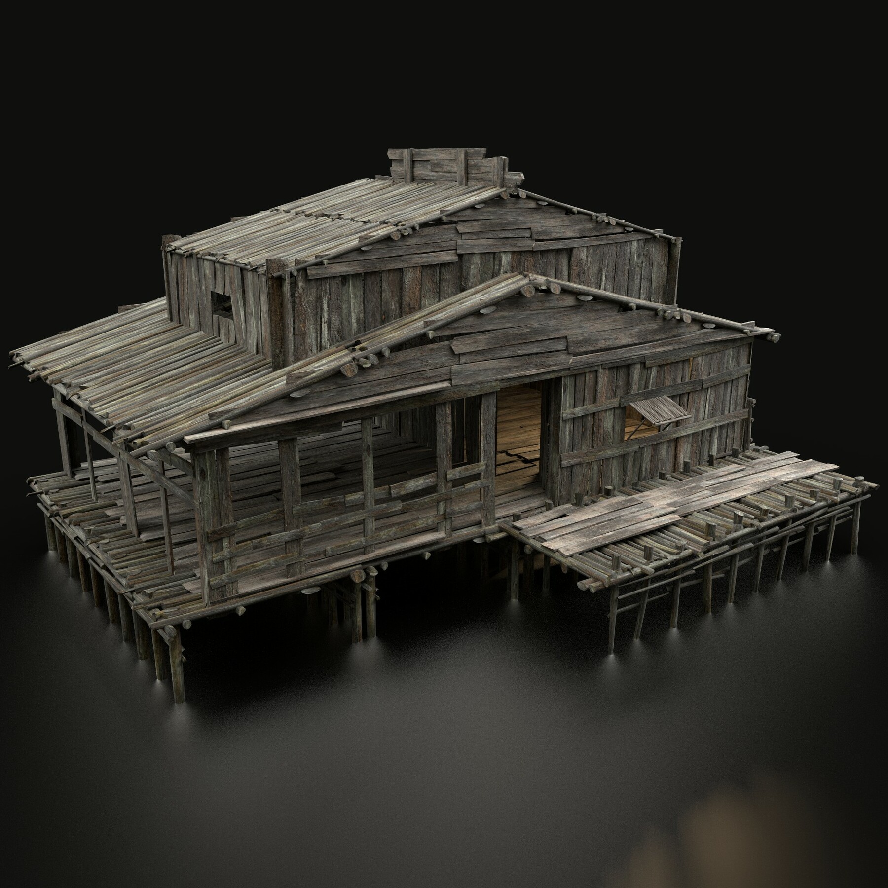 ArtStation SWAMP HOUSE COLLECTION WETLAND HUTS PACK FANTASY Game Assets