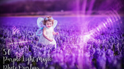 50 Purple Light Magic Photo Overlays