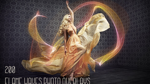 200 Flame Waves Photo Overlays