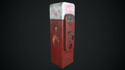 Coca Cola Vendo 44 Old Rust Worn Low-poly 3D model