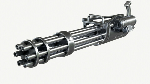 M134 Minigun Low-poly 3D model