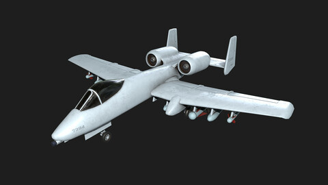 A-10 Thunderbolt Low-poly 3D model