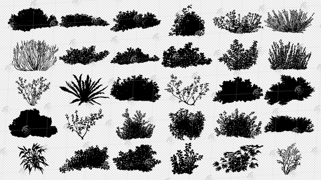 ArtStation - LEAFY BUSHES CUTOUT - Traditional and numeric painting ...