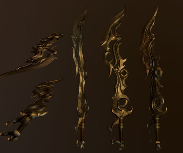 ArtStation - Low-Poly 3D Model Sword Dune | Game Assets