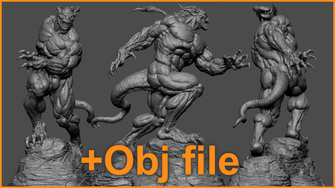 Sculpting Demon Of The Earth Real time video + Obj